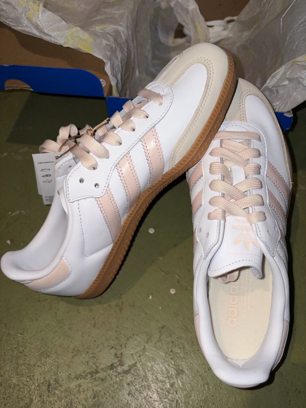 adidas Women's Samba Sneakers in White & Blush